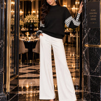 Women Mock Neck Knit Sweater Color Block Geometric Pattern Raglan Long Sleeve Button Cuff Loose Fall Winter Pullover Jumper Natalia Home Fashion    Natalia Home Fashion