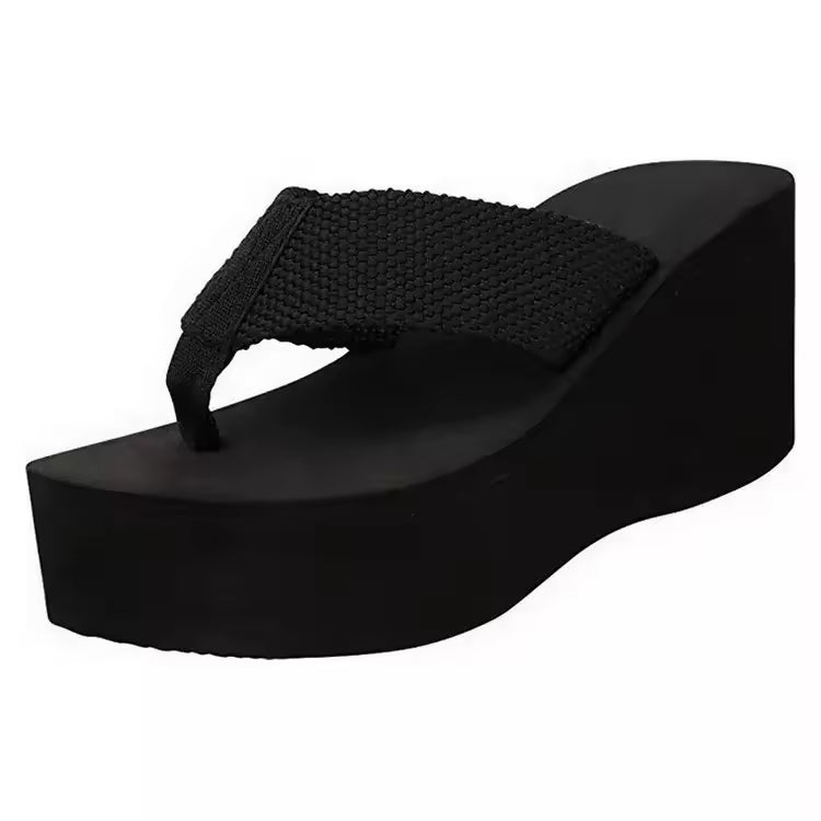 Floral Thick Bottom Sandals Women's Outdoor EVA Buckle Foot Slippers Anti-Slip Heightening Beach Shoes Fashionable Thong Natalia Home Fashion    Natalia Home Fashion