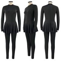 Black Swimwear for Burkini with Bra Padding Long Sleeves Sport Swimsuit Wear Bathing Suit One-piece Swimsuit