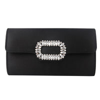 Luxury Satin Clutch Purse For Wedding Party Banquet Women's Handbag Crystal Shiny Rhinestone Diamond Evening Bag Shoulder Bag