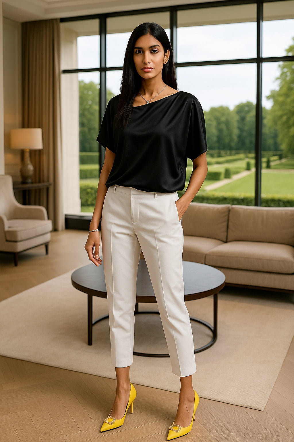 French Acetate Satin Short Sleeve Shirt Women Summer Beautiful Shirt Short Design Loose Slim Slanted Shoulder Top