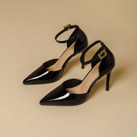 Pointy Toe Elegant Women Shoes Stilettos Office Sandals For Ladies Cover Heel Ankle Strap Sandals
