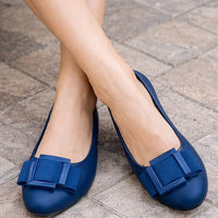 Jelly Flat Shoes Lady Waterproof Bow Tie Flats Cute Sweet Shoes Women Fashion Comfortable Soft