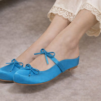 Ladies Slippers Bowknot Silks Satins Women Shoes Round Head Women Sandals Summer Shoes Women Slippers