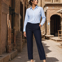 Women Blouses Shirts Lady Casual Long Sleeve Turn-down Collar Solid Color Blouse Tops Natalia Home Fashion    Natalia Home Fashion