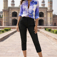Women's Shirts Loose Fashion Shirts Women's Casual Long Sleeve Ladies Tops Women's Long-Sleeved Blouse Printed Floral 3D Floral Chiffon
