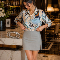 Chiffon Allover Printed Women's Blouses High Quality Long Sleeve Single Breasted Spring Summer Casual Lady Blouses