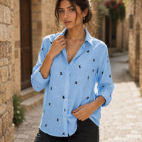 Elegant Cotton Linen Shirts Women Casual Solid Button Lapel Blouses Shirts Autumn Winter Long Sleeve Loose Tops Tunic Blouse Natalia Home Fashion    Natalia Home Fashion