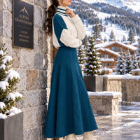 Women's Cable Knit Two Piece Set: High Neck Long Sleeve Sweater & A-Line Midi Skirt, Casual Elegant Pullover Outfit Natalia Home Fashion    Natalia Home Fashion
