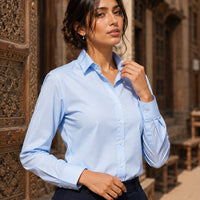 Women Blouses Shirts Lady Casual Long Sleeve Turn-down Collar Solid Color Blouse Tops Natalia Home Fashion    Natalia Home Fashion