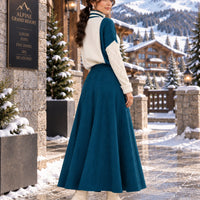 Women's Cable Knit Two Piece Set: High Neck Long Sleeve Sweater & A-Line Midi Skirt, Casual Elegant Pullover Outfit Natalia Home Fashion    Natalia Home Fashion
