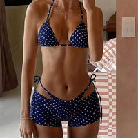 Polka Dot Sexy Bikinis Set Female Swimsuit Women Three-Piece Swimwear Beach Swim Wear Ladies Bathing Suits Bikini Pool Bathing Suit