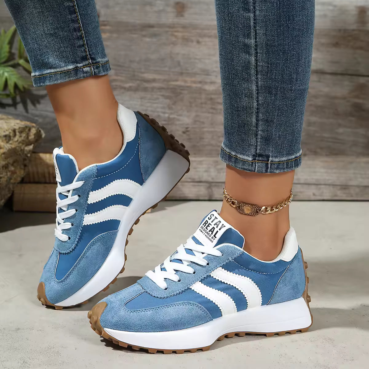Retro Platform Women's Sneakers Summer Casual Patchwork Leather Sneakers Women's Outdoor Casual Comfort Shoes