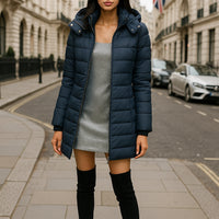 Women's Winter Cotton Jacket Slim Fit down Cotton Coat Warm Outerwear Long Sleeve Fashionable Middle Length - Natalia Home Fashion