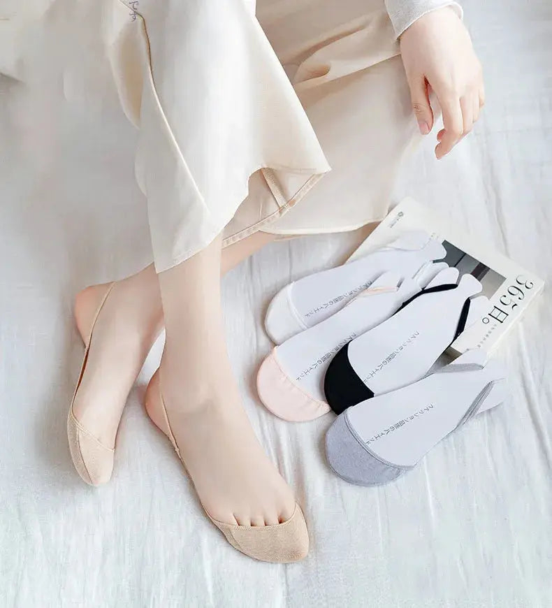Boat Socks Slippers Female Colorful High Heels Socks Women Breathable Half Feet Socks  Invisible Socks Natalia Home Fashion    Natalia Home Fashion