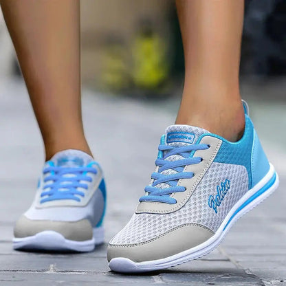 Breathable Sneakers For Women Fashion Solid Color Soft Women Sneakers Mesh Fabric Lace Up Woman Shoes Female Footwear Natalia Home Fashion    Natalia Home Fashion