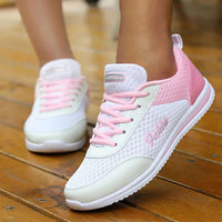 Breathable Sneakers For Women Fashion Solid Color Soft Women Sneakers Mesh Fabric Lace Up Woman Shoes Female Footwear Natalia Home Fashion    Natalia Home Fashion