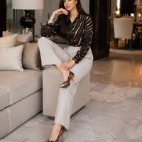 Loose Zebra Print Long Sleeve Silk Shirt Women Blouse Tops Fashion Office Lady Autumn Turn Down Collar Clothes