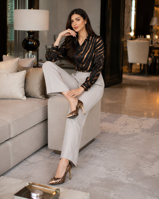 Loose Zebra Print Long Sleeve Silk Shirt Women Blouse Tops Fashion Office Lady Autumn Turn Down Collar Clothes Natalia Home Fashion    Natalia Home Fashion