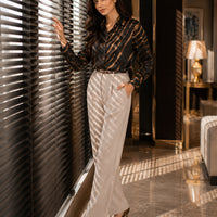 Loose Zebra Print Long Sleeve Silk Shirt Women Blouse Tops Fashion Office Lady Autumn Turn Down Collar Clothes