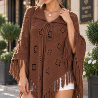 Fashionable Knitted Tassel Shoulder Wrap Sweater Women's Clothing Pullover Batwing Sleeve Jumpers Natalia Home Fashion    Natalia Home Fashion