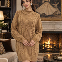 Women's Sweater Thick Two Lapels Retro Thick Thread Twist Dress Natalia Home Fashion    Natalia Home Fashion