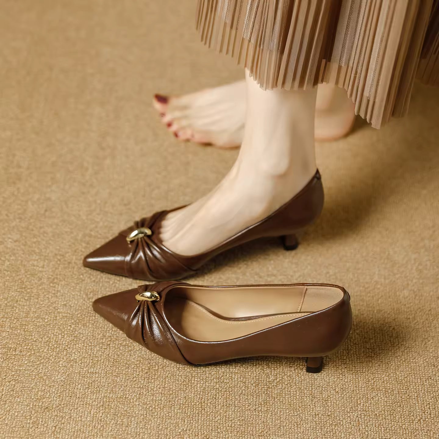Effortless Elegance in Every Step kitten Heels Women's Shoes Thin Heel Strap