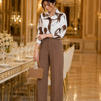 Print Shirts & Blouses for Women Fine Elegant Fashion Chic Chiffon Woman Top