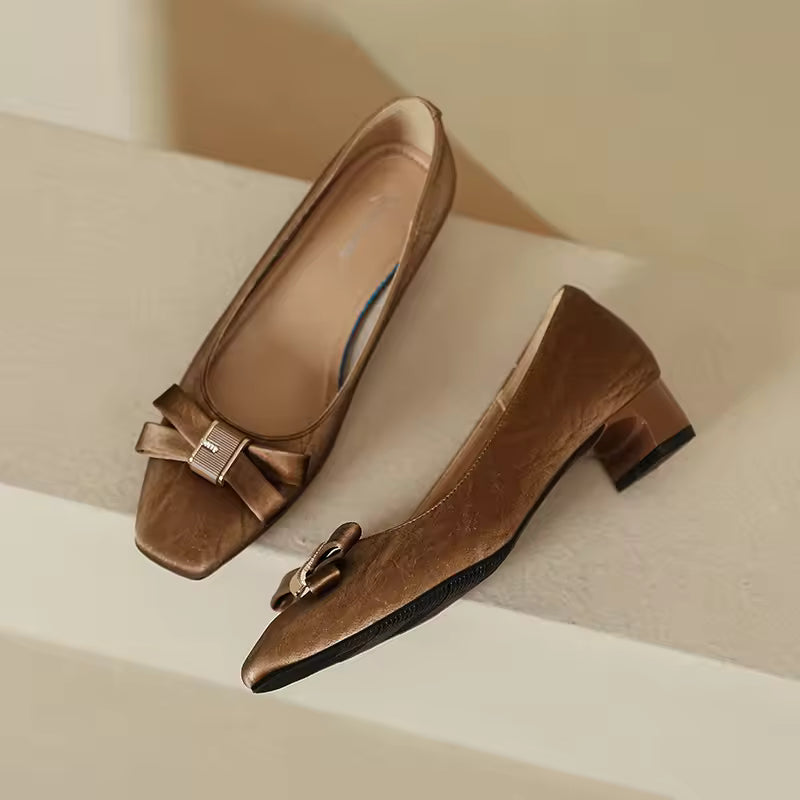 Women Wedding Shoes Closed Toe Design Light Elegant Square High Heel Femme Dress Shoes Ladies Pumps Heeled Sandals for Women
