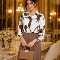 Print Shirts & Blouses for Women Fine Elegant Fashion Chic Chiffon Woman Top