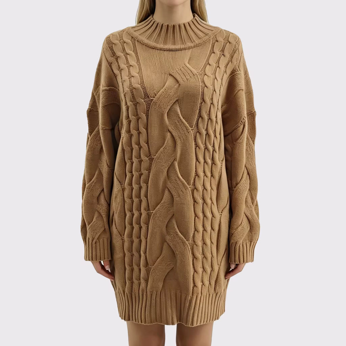 Women's Sweater Thick Two Lapels Retro Thick Thread Twist Dress Natalia Home Fashion    Natalia Home Fashion