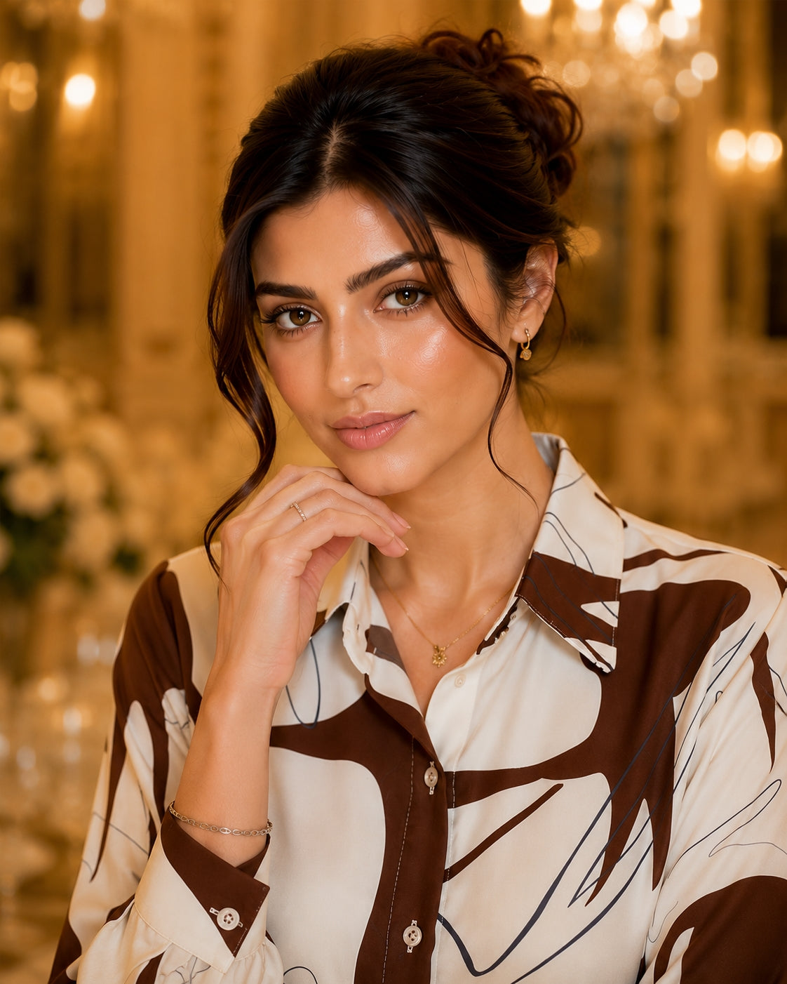 Print Shirts & Blouses for Women Fine Elegant Fashion Chic Chiffon Woman Top