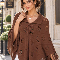 Fashionable Knitted Tassel Shoulder Wrap Sweater Women's Clothing Pullover Batwing Sleeve Jumpers Natalia Home Fashion    Natalia Home Fashion