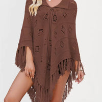 Fashionable Knitted Tassel Shoulder Wrap Sweater Women's Clothing Pullover Batwing Sleeve Jumpers Natalia Home Fashion    Natalia Home Fashion