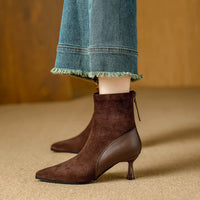 Pointed Toe Women's High Heel Ankle Boots Fashion Elegant Dancing Party Shoes Women's Stretch Slim Short Booties