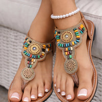 Bohemian Style Women Flat Sandals Clip Toe Gladiator Sandals Woman Retro Summer Casual Beach Shoes Women Anti Slip Flip Flops