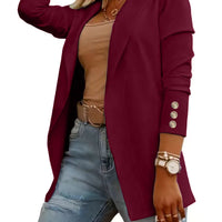 Women Metallic Button Long Sleeve Casual Blazer Female Notched Cardigan Jacket Outwear Natalia Home Fashion    Natalia Home Fashion