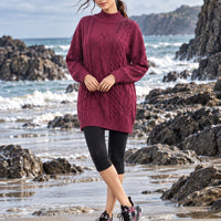 Women's Sweater Thick Two Lapels Retro Thick Thread Twist Dress Natalia Home Fashion    Natalia Home Fashion