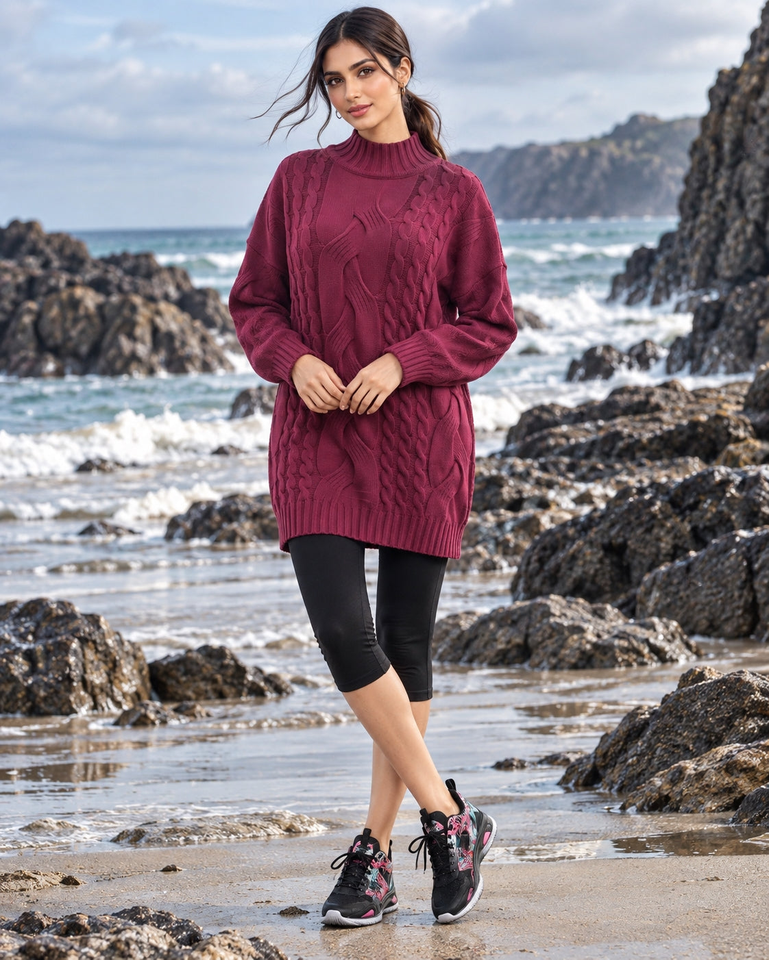 Women's Sweater Thick Two Lapels Retro Thick Thread Twist Dress Natalia Home Fashion    Natalia Home Fashion