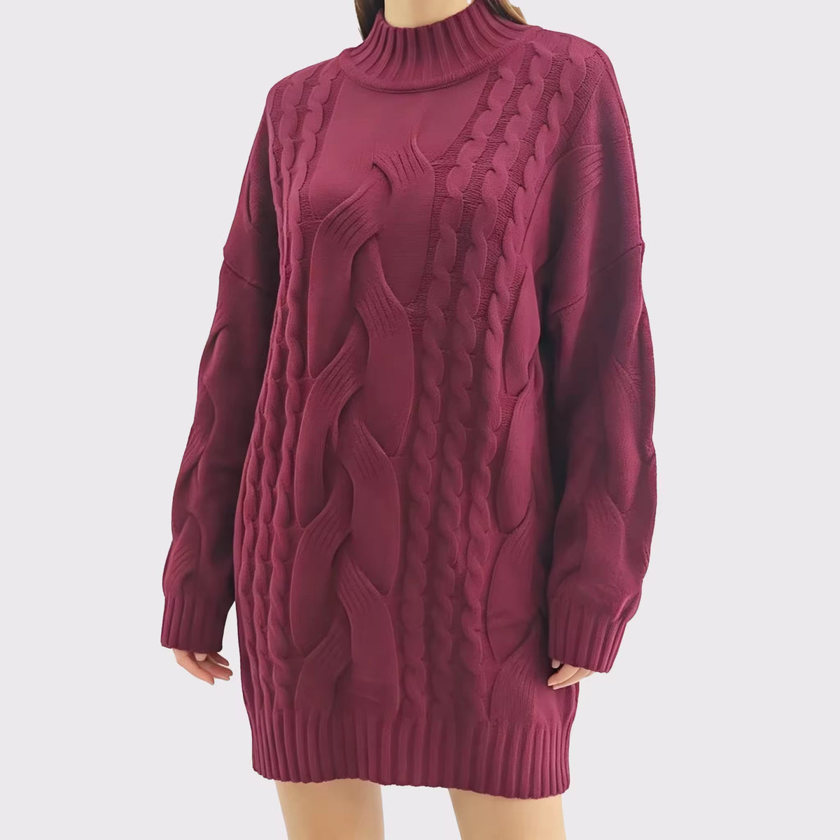 Women's Sweater Thick Two Lapels Retro Thick Thread Twist Dress Natalia Home Fashion    Natalia Home Fashion