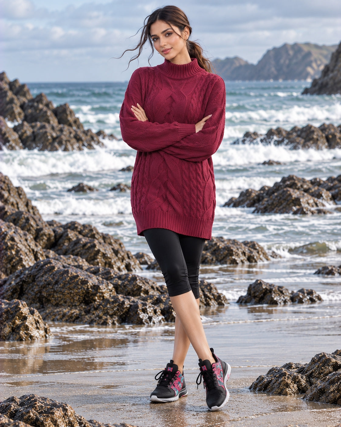 Women's Sweater Thick Two Lapels Retro Thick Thread Twist Dress Natalia Home Fashion    Natalia Home Fashion