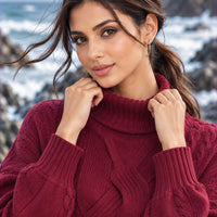 Women's Sweater Thick Two Lapels Retro Thick Thread Twist Dress Natalia Home Fashion    Natalia Home Fashion