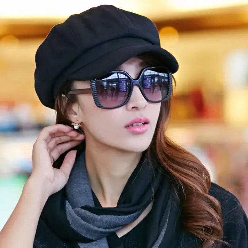 Caps Women Gatsby Cap Octagonal Baker Peaked Beret Driving Hat Female Sunscreen Hats Painter Tour cap Natalia Home Fashion    Natalia Home Fashion