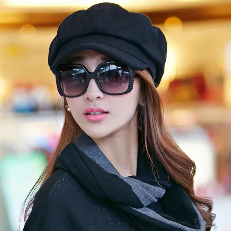 Caps Women Gatsby Cap Octagonal Baker Peaked Beret Driving Hat Female Sunscreen Hats Painter Tour cap Natalia Home Fashion    Natalia Home Fashion