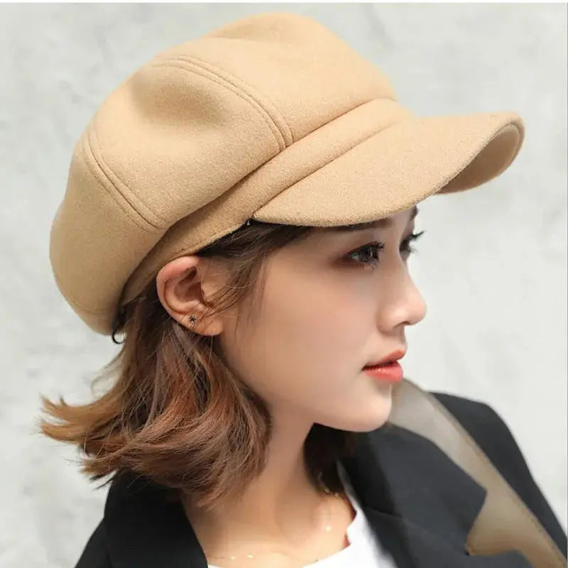 Caps Women Gatsby Cap Octagonal Baker Peaked Beret Driving Hat Female Sunscreen Hats Painter Tour cap Natalia Home Fashion   Yellow Natalia Home Fashion