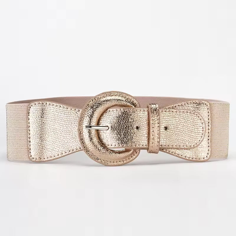 Women Stretchy Wide Waist Belt Ladies Elastic Dress Cummerbund with Pin Buckle Stretch Fashion Cinch Belts
