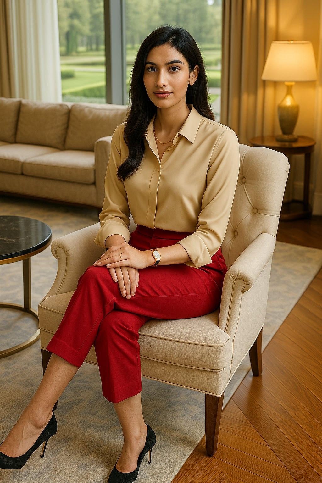 Style Women's Long Sleeve Satin Shirt Casual Style Fashion Design Lightweight Maturity Ladies Blouse