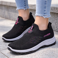 Female  Mesh Women's Vulcanize Shoes Outdoor Women Sneakers Mixed Color Round Toe Low Heel Slip on Ladies Casual Shoes