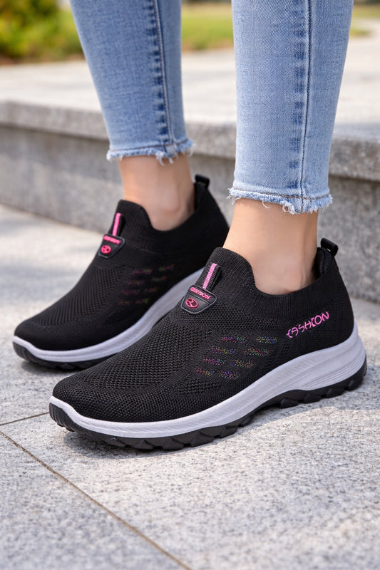 Female  Mesh Women's Vulcanize Shoes Outdoor Women Sneakers Mixed Color Round Toe Low Heel Slip on Ladies Casual Shoes