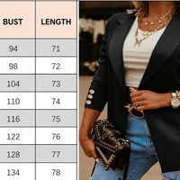 Women Metallic Button Long Sleeve Casual Blazer Female Notched Cardigan Jacket Outwear Natalia Home Fashion    Natalia Home Fashion